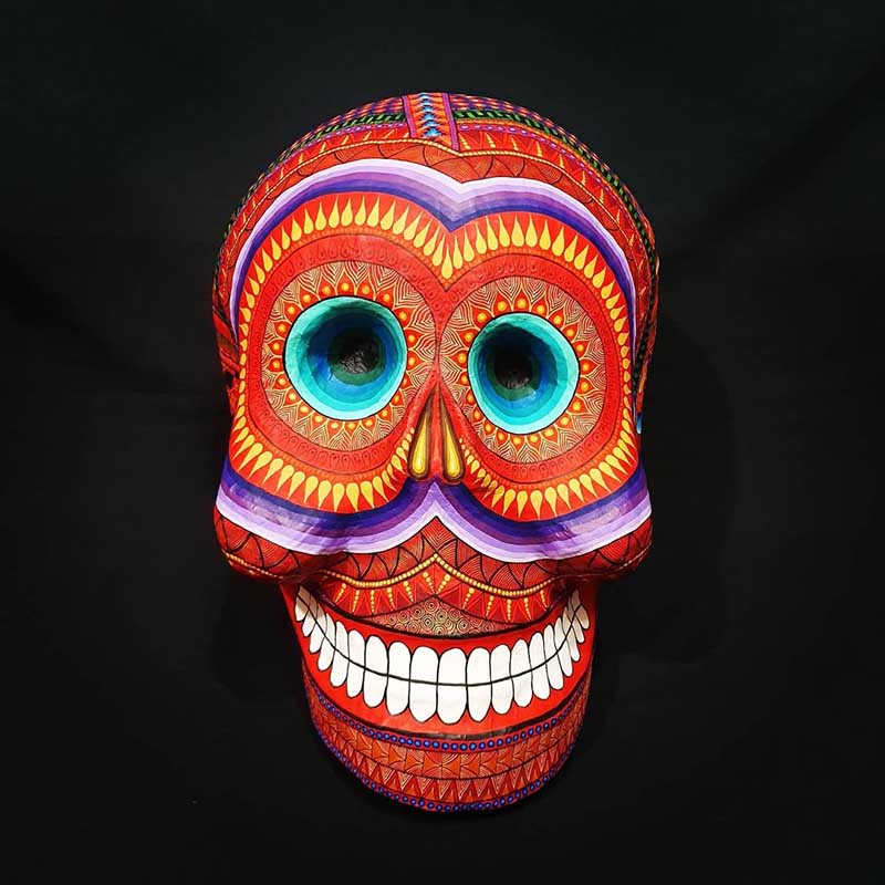 💀 Un Crâne Peint comme une Fresque Rituelle